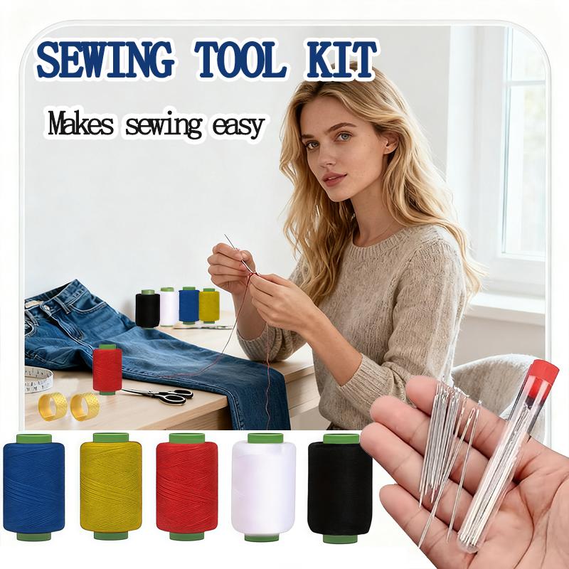 36 PCS Big Eye Steel Needles Set - Long & Thin Handmade Quilting & Sewing Needles Kit for  Embroidery Mending Sewing Projects Easy-Thread Hand Sewing Tool Kit for Embroidery, Appliqué, and Fabric Crafts