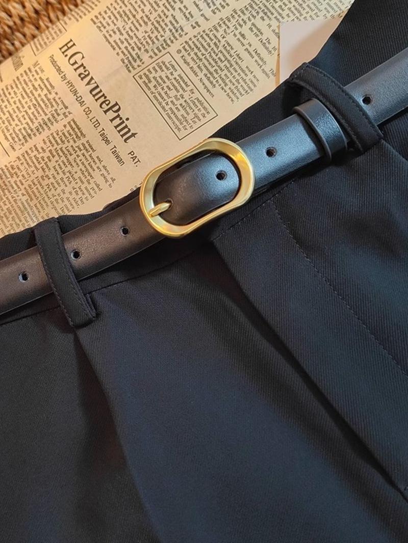 Women's PU Belt, Solid Color Strap and Alloy Buckle, Fashionable Classic Accessory, Suitable for Daily Use, All Seasons