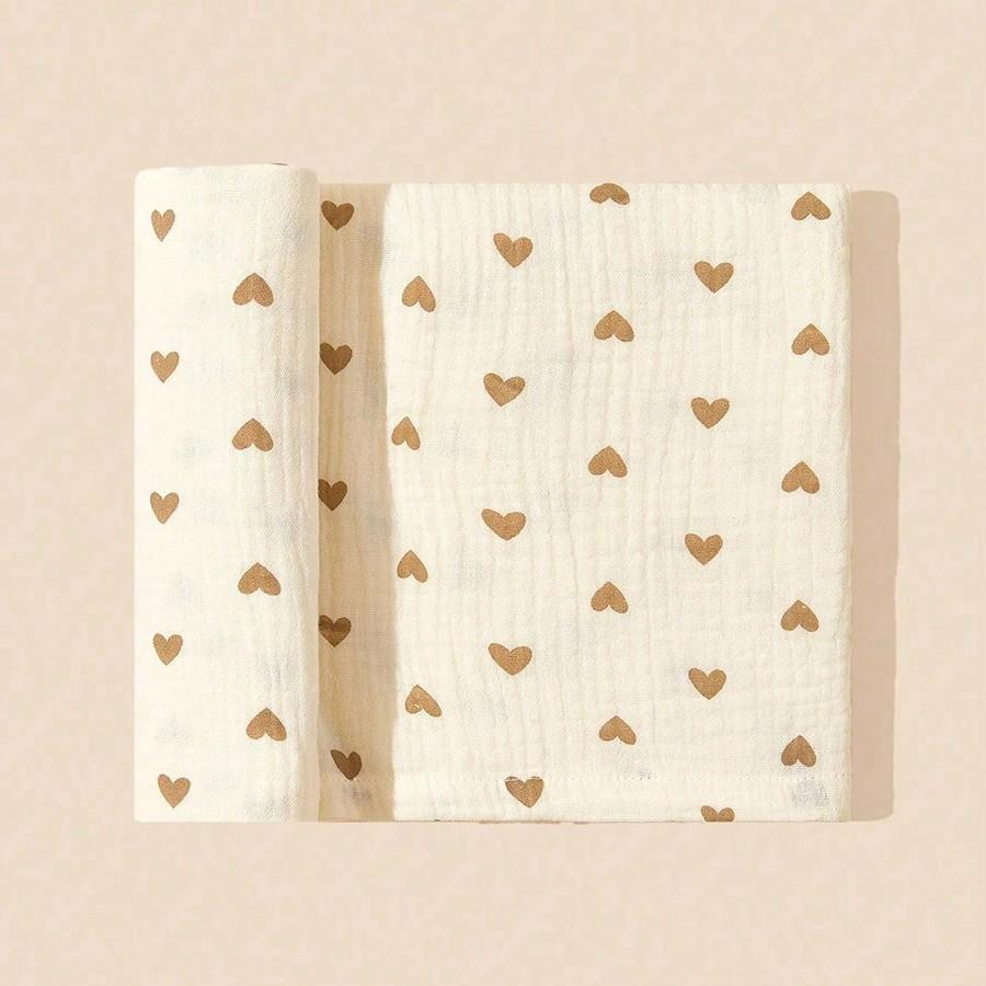 1pc Baby Muslin Blanket, Newborn Multi-Functional Muslin Wrap, Cute Cartoon Print, Can Be Used as Cover, Bath Towel, Stroller Cover, Gift Idea