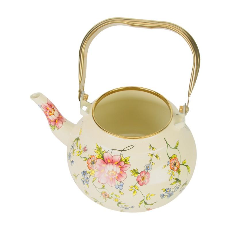 1pc Enamel Water Kettle, British Milk Tea Pot, Teapot, Coffee Pot, Handmade for Kitchen, Home, Outdoor Afternoon Tea, Gift Idea