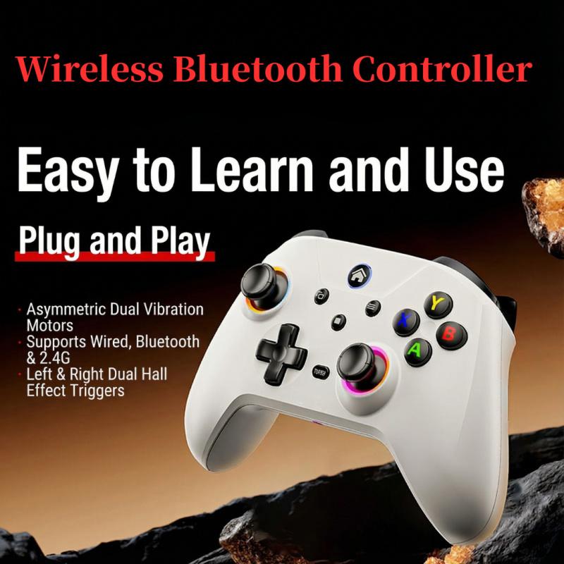 Anti drift calibration guide for wireless game controller Pro, PS5 equipped with LED lights, dual vibration, motion sensing, programmable buttons and 600mAh battery, Console Controller Accessories