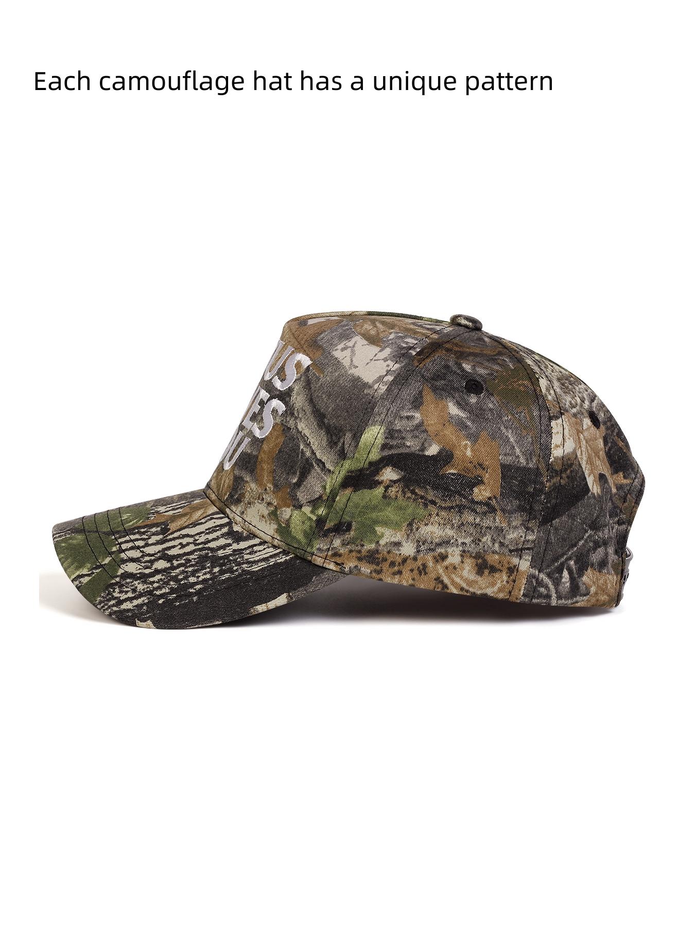 Unisex Adjustable Baseball Cap, Jesus Loves You Design, Casual Woven Fabric Hat for All Seasons, Outdoor Sports & Travel, Camouflage Snapback Hat