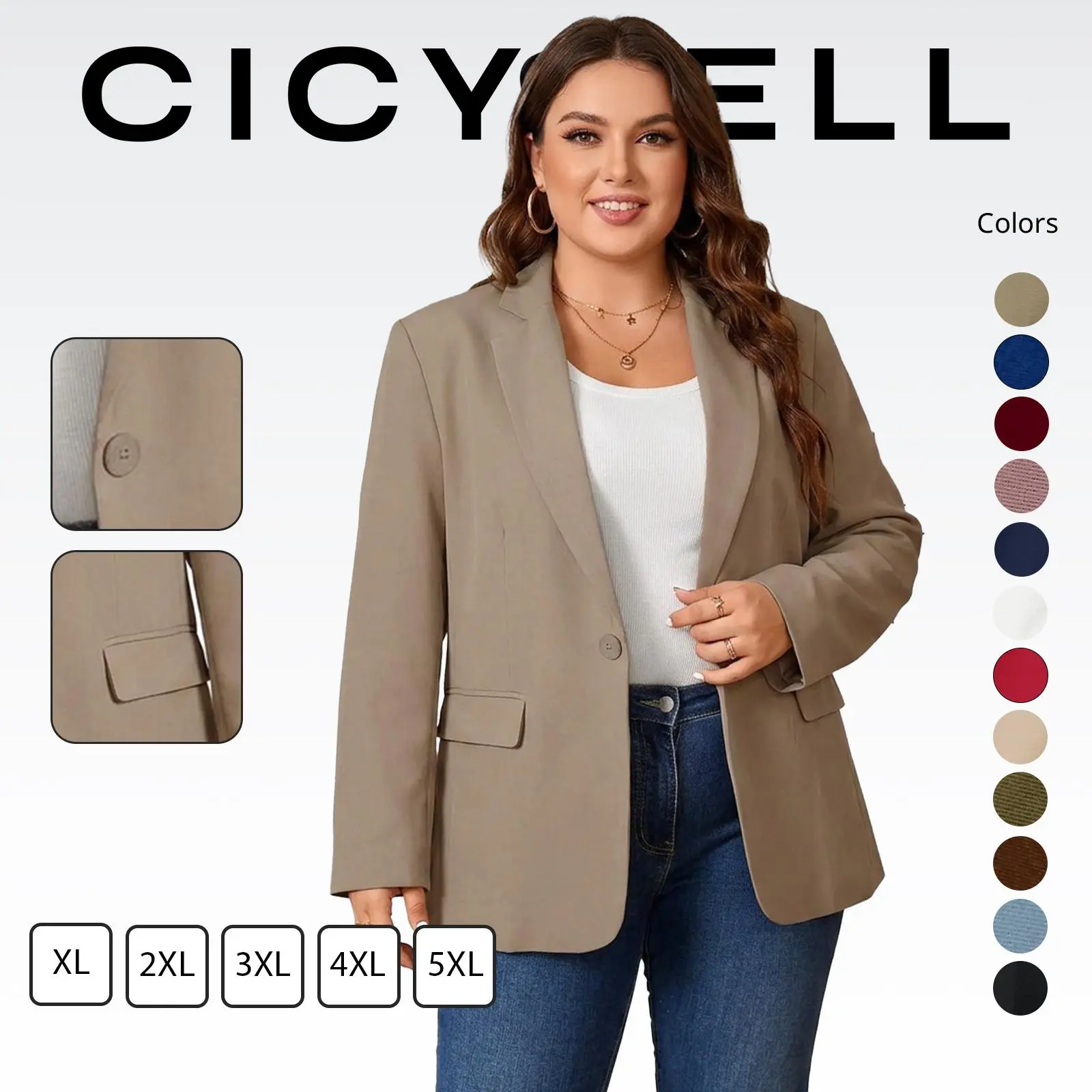Cicy Bell Womens Plus Size Casual Blazers Lapel Long Sleeve Work Office Suit Jackets Open Front Curvy Blazers Cicy Bell Womens Plus Size Casual Blazers Lapel Long Sleeve Work Office Suit Jackets Open Front Curvy Blazers