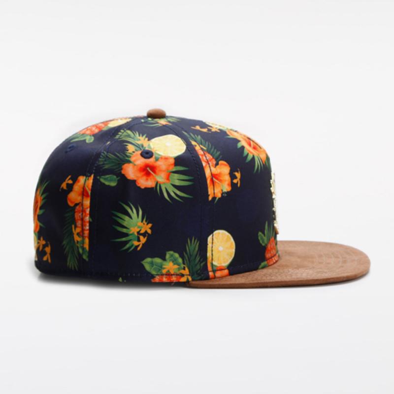 FRUITY SUMMER CAP Metal Pineapple Hip-Hop Hat Adult Flat-Brim Sun Hat Baseball Cap