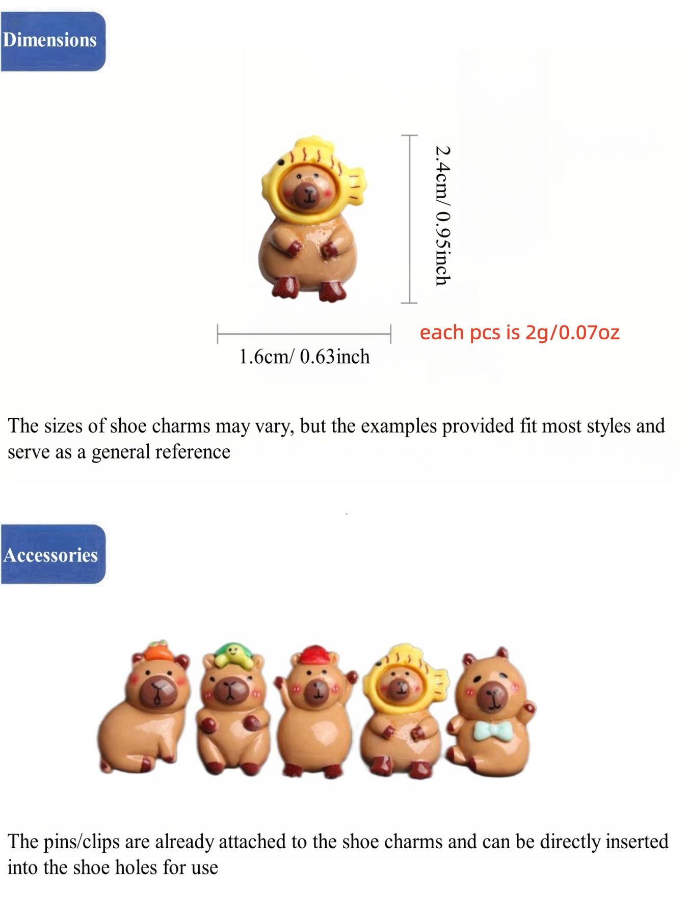 5-Piece Cute Cartoon Water Buffalo Shoe Decoration Set, Animal Design for Sandals & Clogs, Unisex DIY Accessories, Perfect Gift