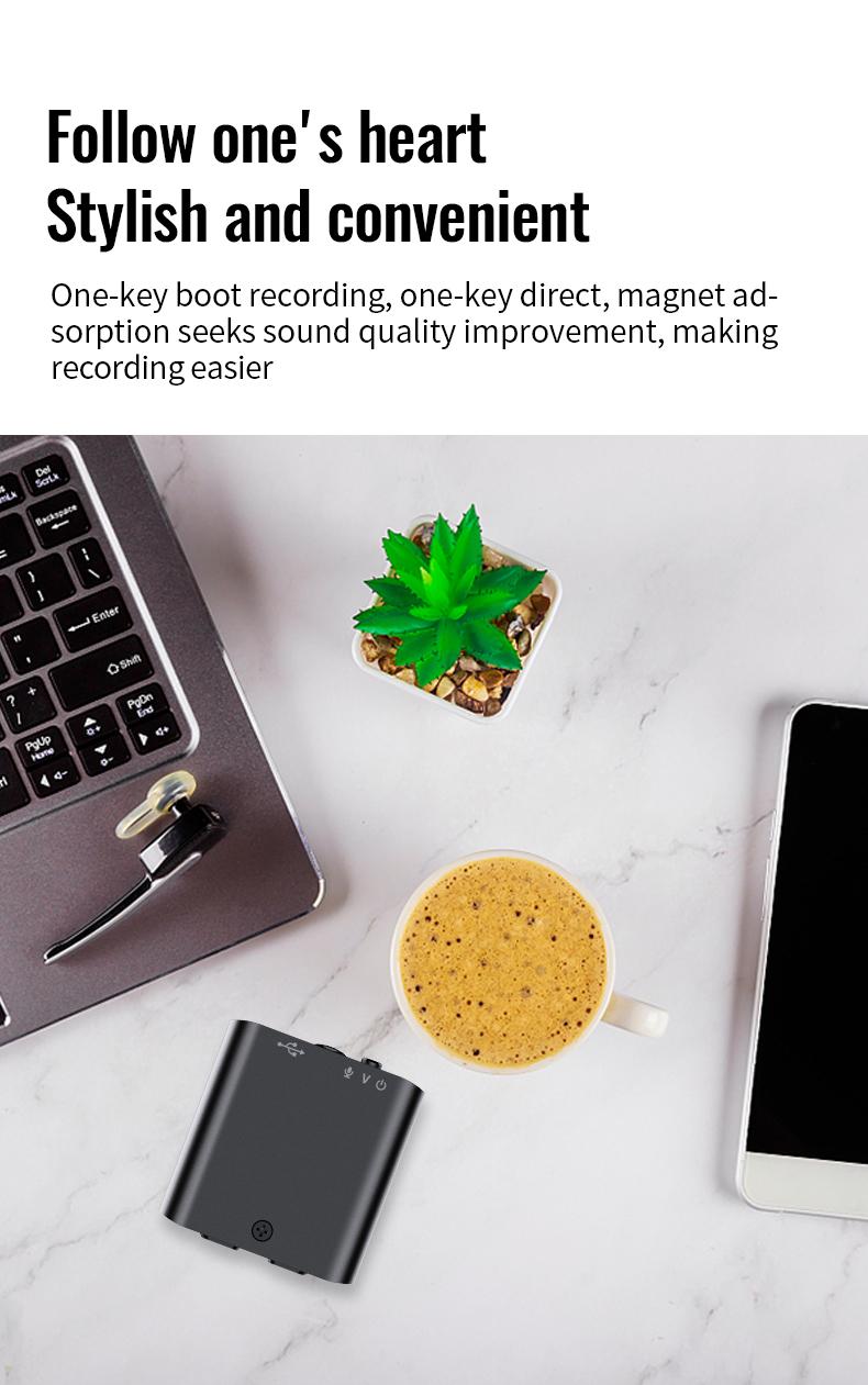 Ultra-Slim Hidden Magnetic Voice Recorder- 9.7g – One-Touch, HD Noise Reduction, Long Battery, Large Storage + OTG Adapter Audio Intelligent High-Definition Tape support one-click recording accuracy ample capacity
