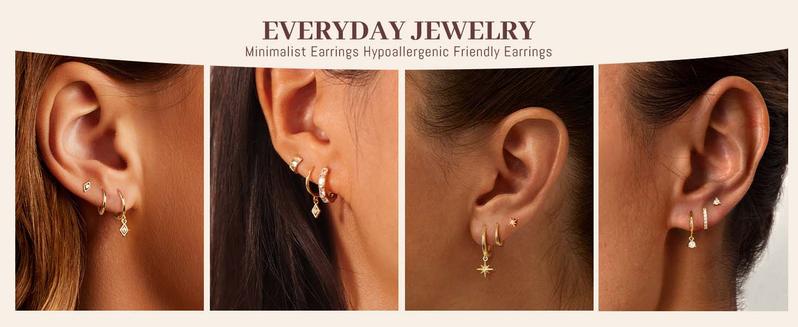 Letter Cubic Zirconia Huggie Earrings Tiny Earrings Small Huggie Hoop Earrings Simple Lightweight Hoops Gift for Women