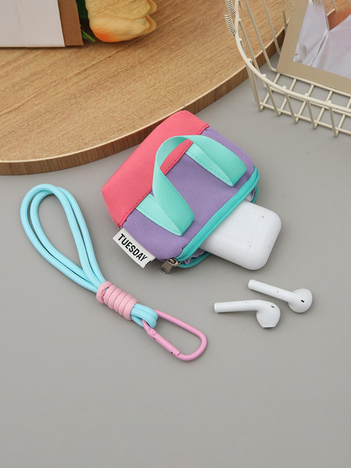 Dopamine Mini Handbag Headphone Case Organizer, Headphone Storage, Data Cable Protection Pouch, Coin Card Holder for Everyday Use