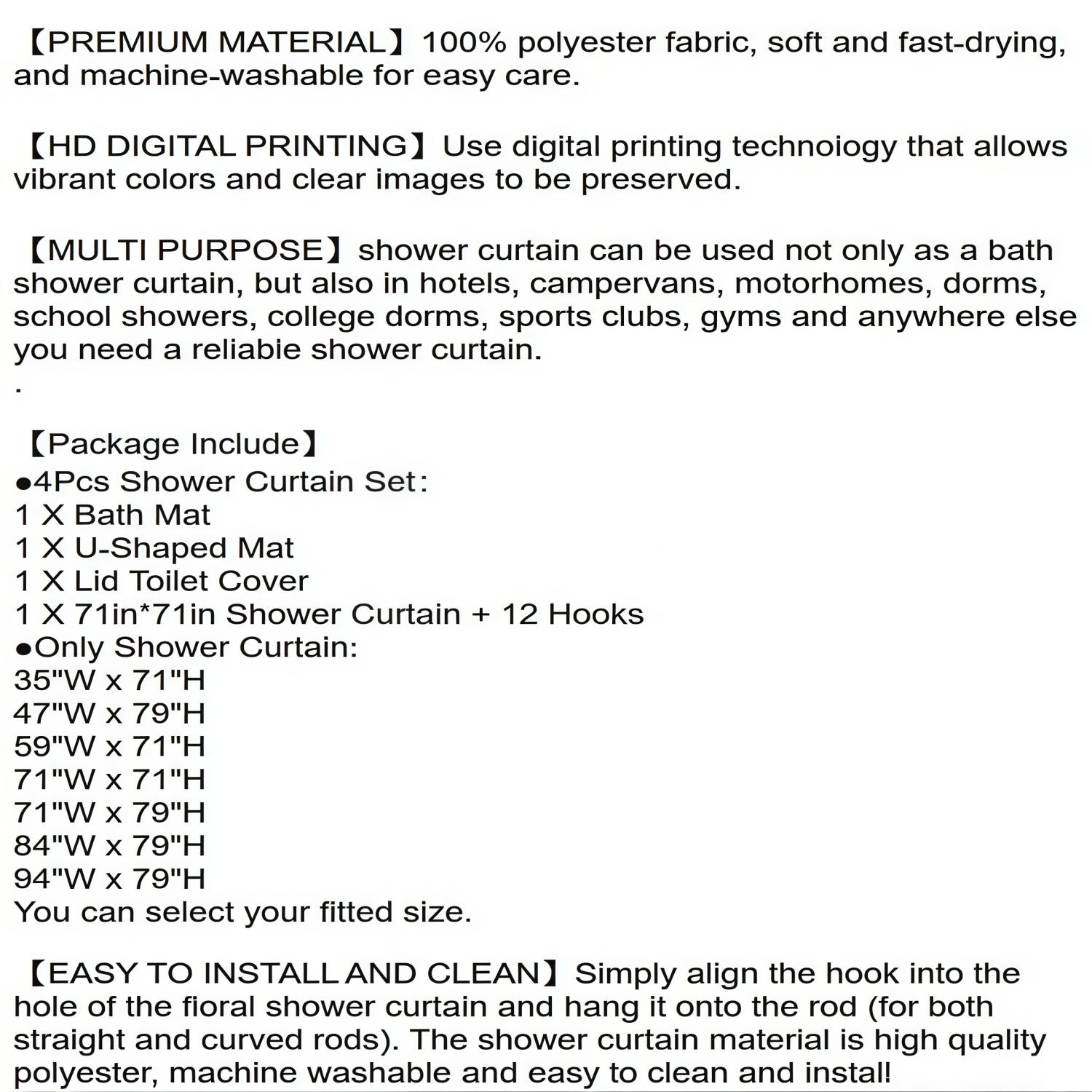 1/3/4PCS Thanksgiving Rustic Cross Flowers Pumpkins Shower Curtain Set with Rugs, Non Slip Bath Mat, U-Shape Carpet, Toilet Lid Cover, Polyester Fabric Bathtub Curtain Accessories, 12 Hooks, Home Bathroom Festival Decor