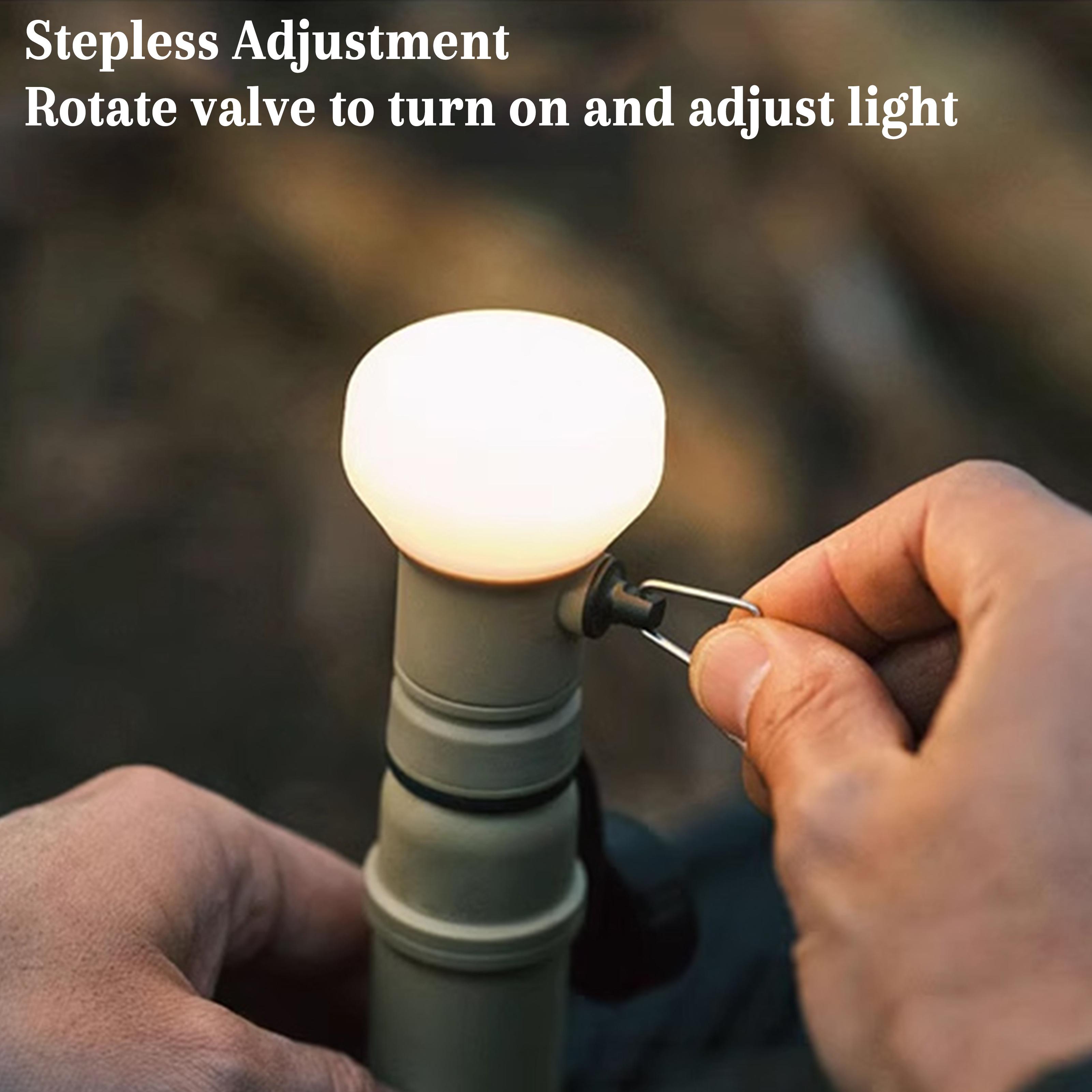 Camping Light with Mini Tripod, USB Rechargeable LED Lantern & Power Bank, Stepless Dimming, 5000mAh Battery，Fast Phone Charging, Camping Lantern for Hiking, Fishing, Emergency Outdoor Use