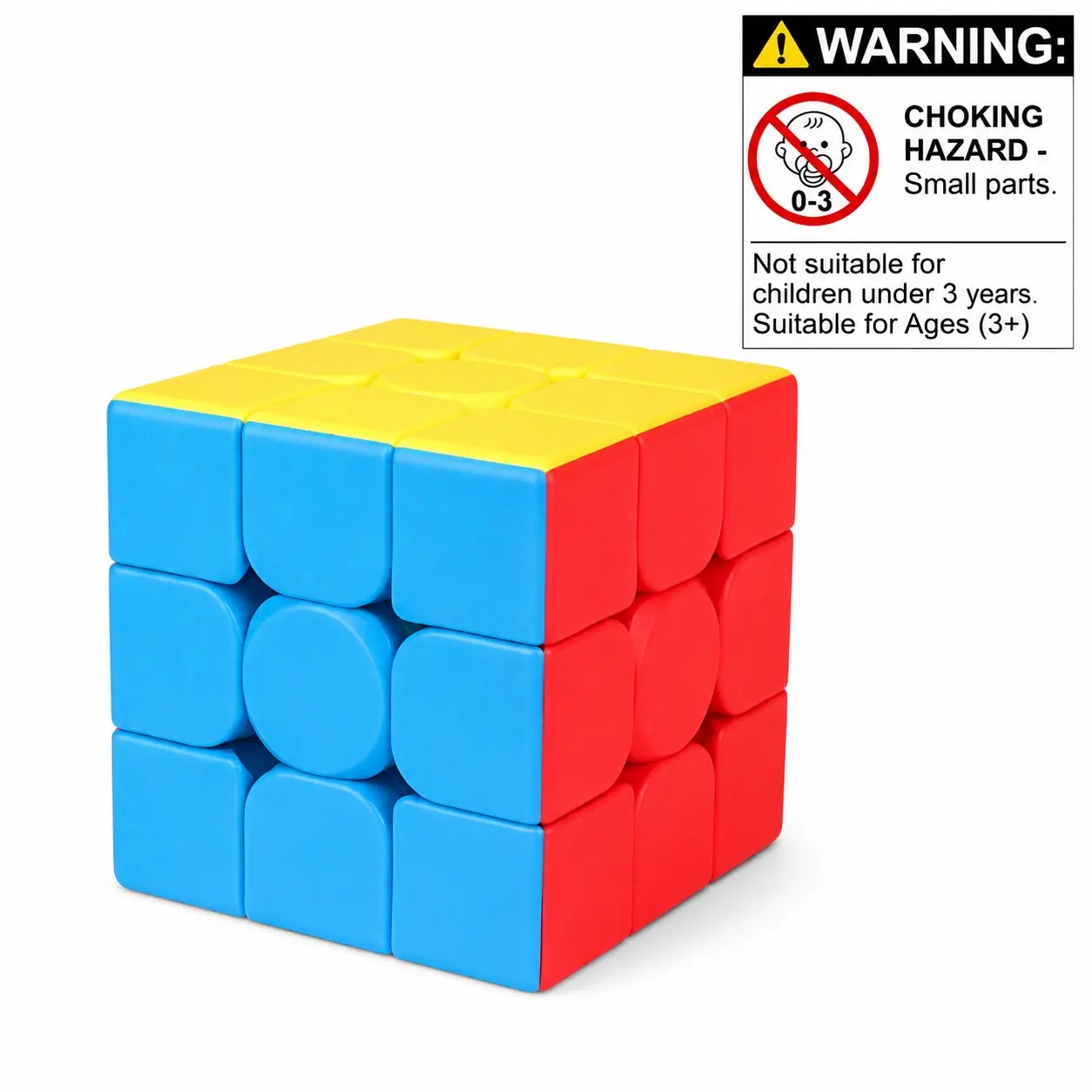 3x3x3 Stickerless Speed Magic Cube Smooth Turning Anti‑pop Durable ABS Puzzle Brain Game Toy Ideal Gift for Puzzle Enthusiasts Age 3+