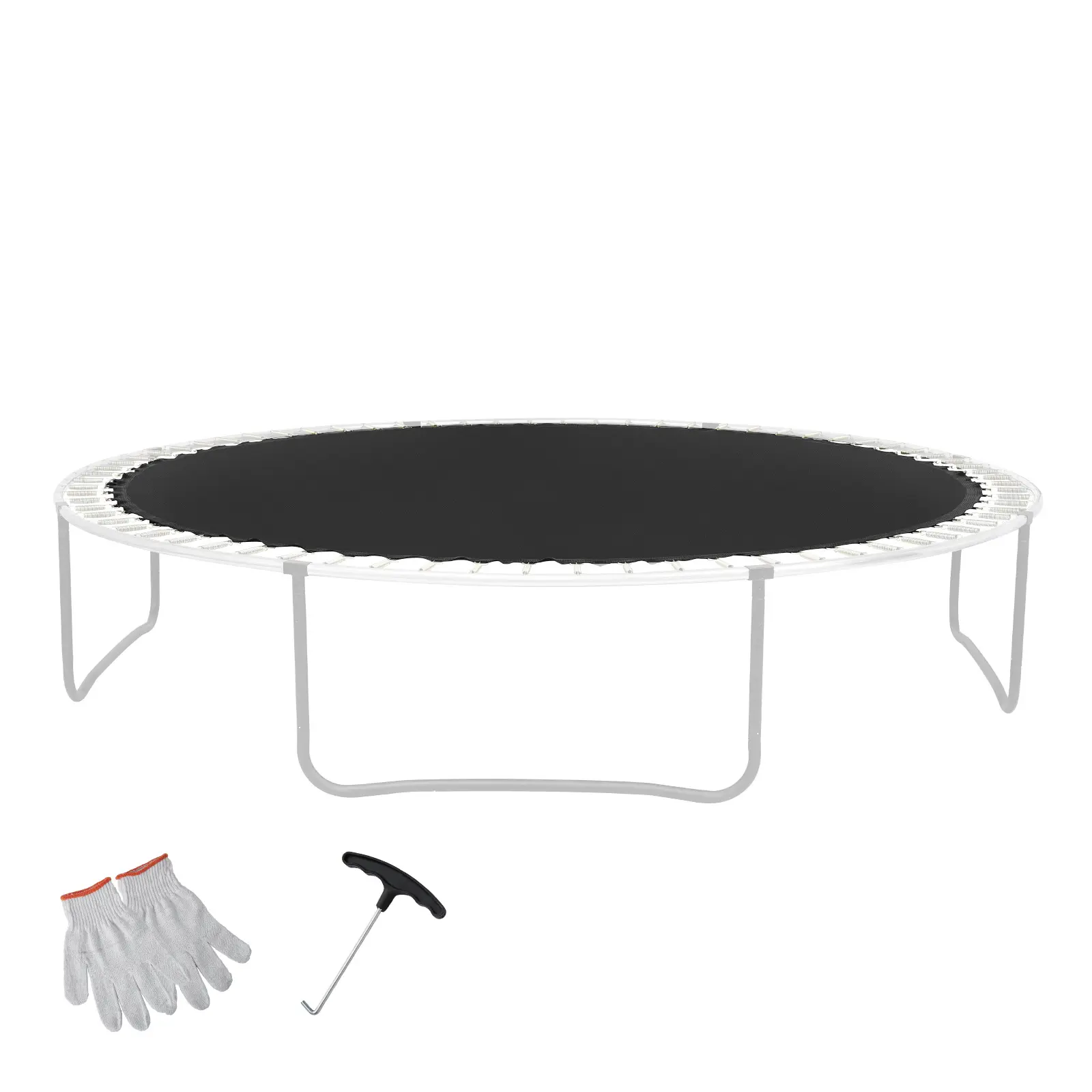 Replacement Trampoline Mat, Jumping Mat Fits 14ft Frame, Universal Jumping Mat for 14ft Round Trampoline, Reinforce UV-Resistant Mat with Spring Tool & Durable V-Rings, Fit 5.5" Spring Length