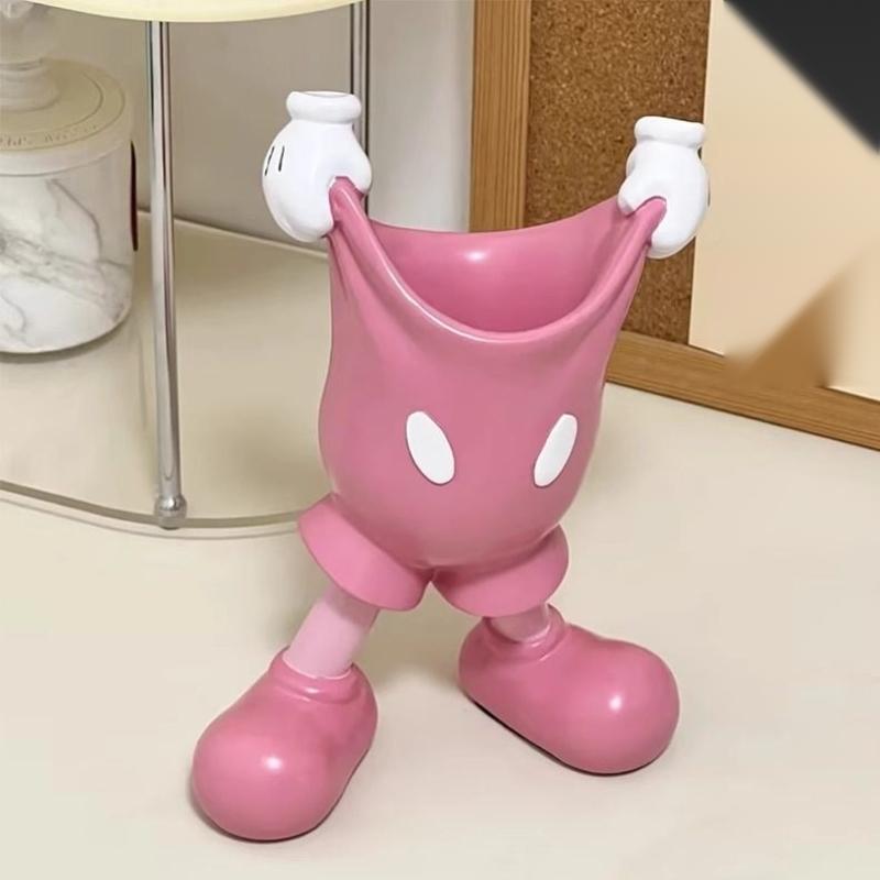 Adorable Makeup Brush Storage Bucket, Cute Cartoon Design, Desktop Organizer, Beauty Tool Holder, Multi-Functional Pen Holder, Anti-Slip Base, Stationery Storage Organizer