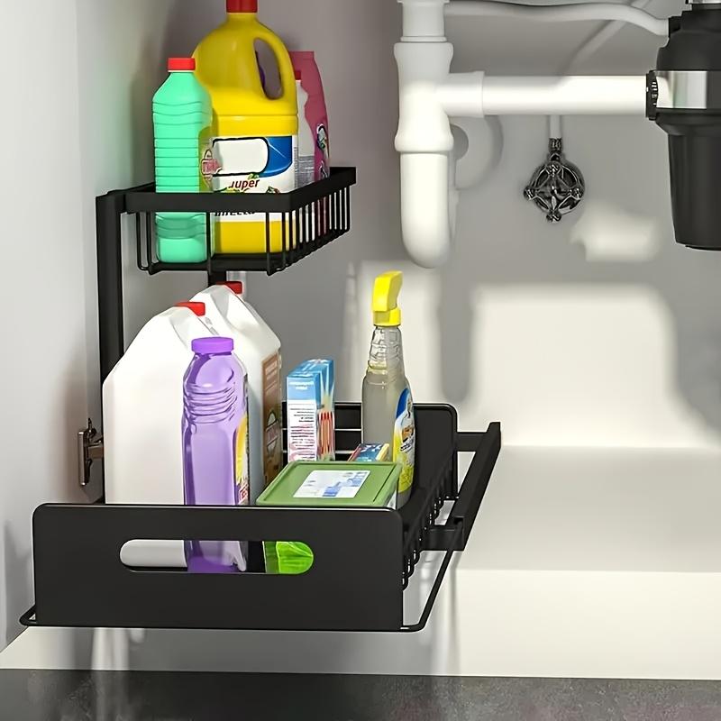 2-Tier Pull Out Under Sink Cabinet Organizer, Storage Shelf for Kitchen Sink & Bathroom Vanity Cabinet