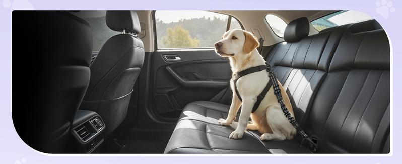 Pawaboo 2Pack Dog Seatbelt for Car, 3-in-1 Dog Car Seat Belt Bungee, Shockproof Dog Tether for Car with Buckle & Hook Latch, Adjustable Reflective Dog Car Harness Leash with 360° Lockable Buckle