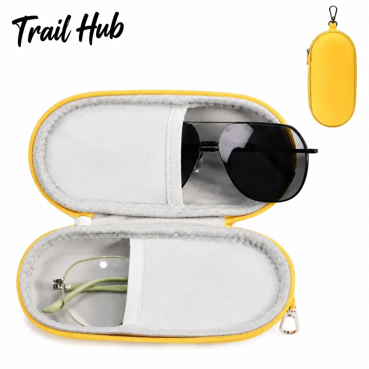 Durable Hard-Shell Eyeglass Case for Adults – Slim, Lightweight Protective Sunglasses Organizer with Plush Interior Lining, Scratch-Resistant Exterior, and Compact Design Perfect for Travel, Commuting, Hiking, Cycling, and Everyday Outdoor Use