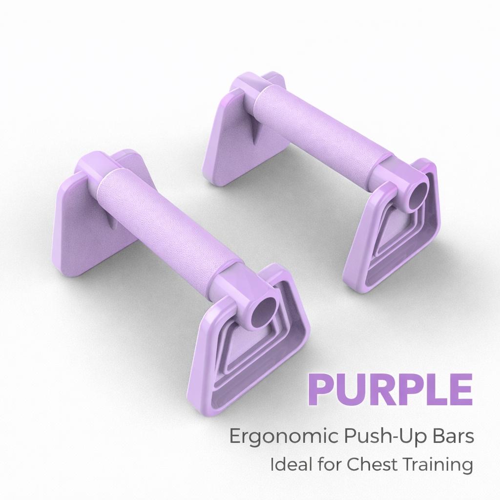 Home Fitness Push Up Bars Set – Ergonomic H‑Shape Push‑Up Handles for Chest, Arms & Shoulders | Adjustable Compact Workout Equipment for Men & Women | Durable PP Material, 4 Colors (Pink, Purple, Grey, Black)