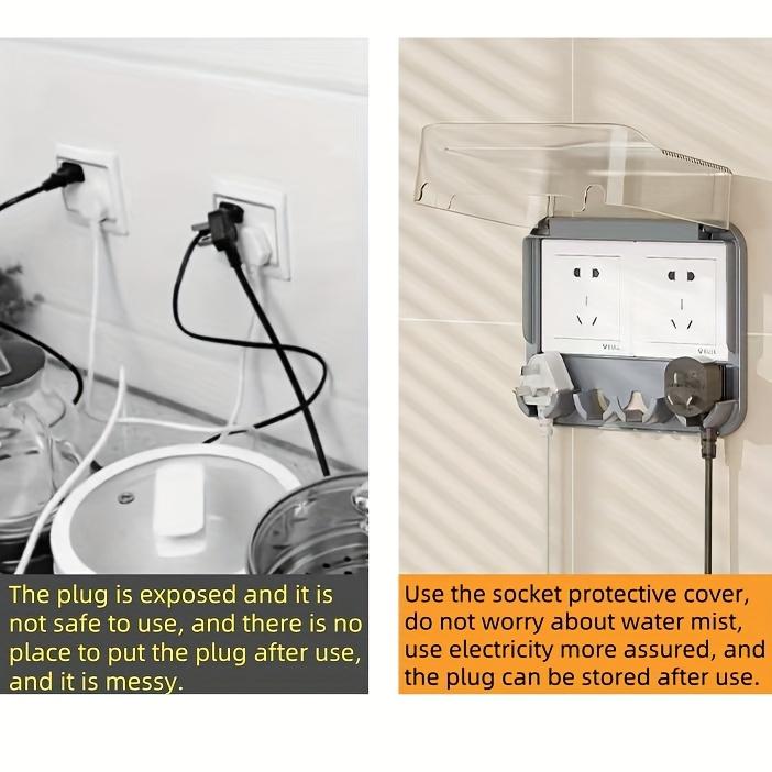 Self-Adhesive Switch Cover Protector – Waterproof Socket Cover, No Tools Needed, Peel & Stick Design | Safety, Pet-Friendly, Compact | Bathroom, Kitchen, Wall Outlet Use | Pet Owners & Families Peel And Stick