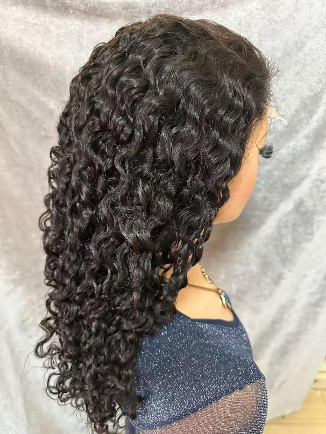 Peruvian Remy Human Hair Lace Front Wigs Glueless Replacement Wig 5x5 HD Lace Closure Water Wave Free Part Pre Plucked With Baby Hair Natural Hairline Women's Premium Unprocessed Real Human Hair Suitable for Daily Party Wear