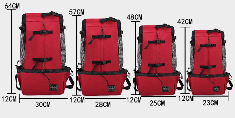 Breathable Polyester Dog Backpack Carrier, Washable Pet Rucksack for Outdoor Cycling and Hiking, Hands-Free Kitten Head-Out Pouch for Shopping and Travel, Available in Red and Blue