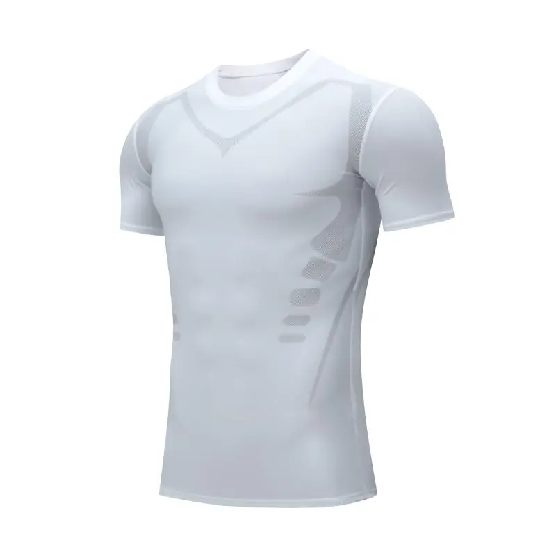 Men's Compression Shirt Short Sleeve Breathable Functional Fitness Compression T-Shirts Running