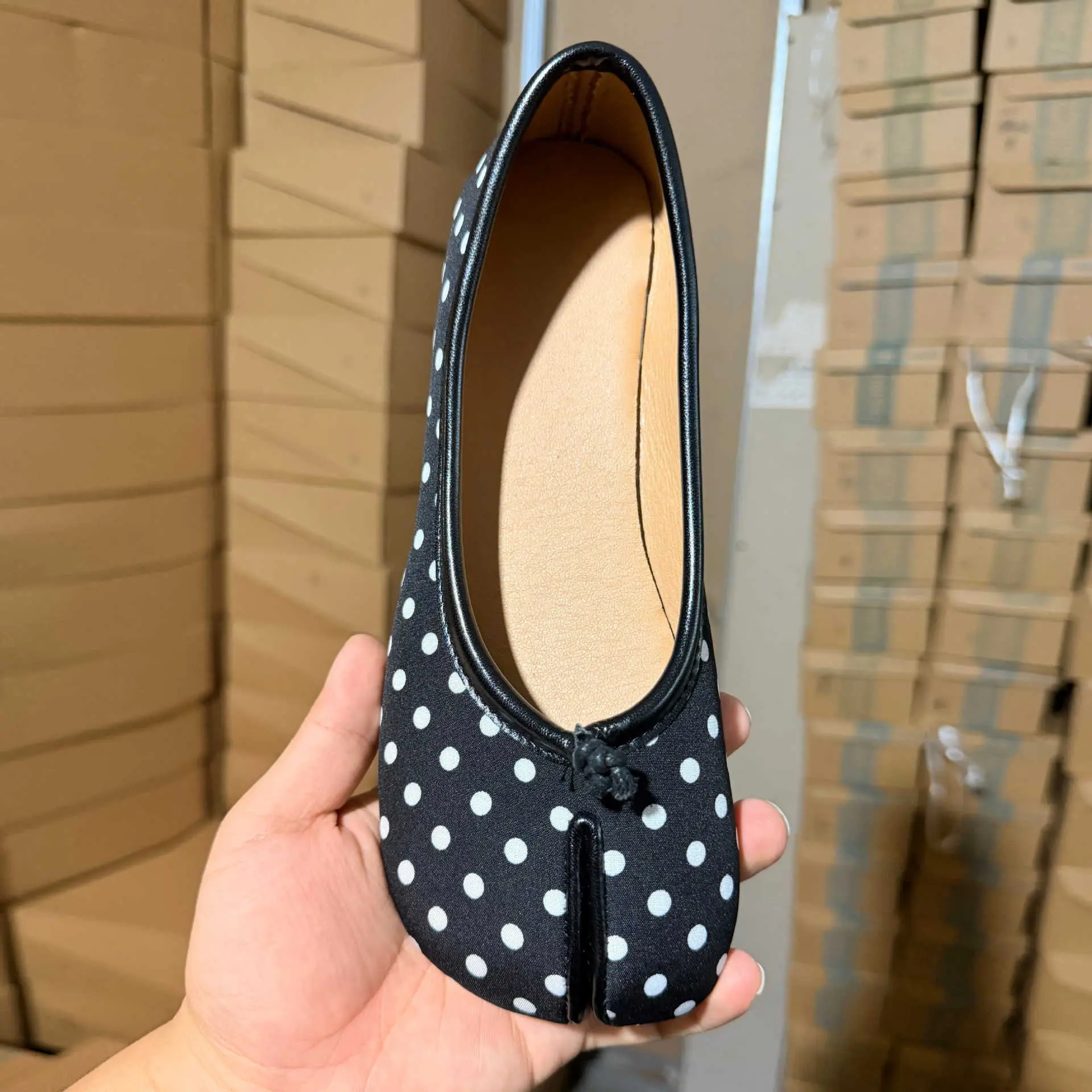 Black with small polka dots