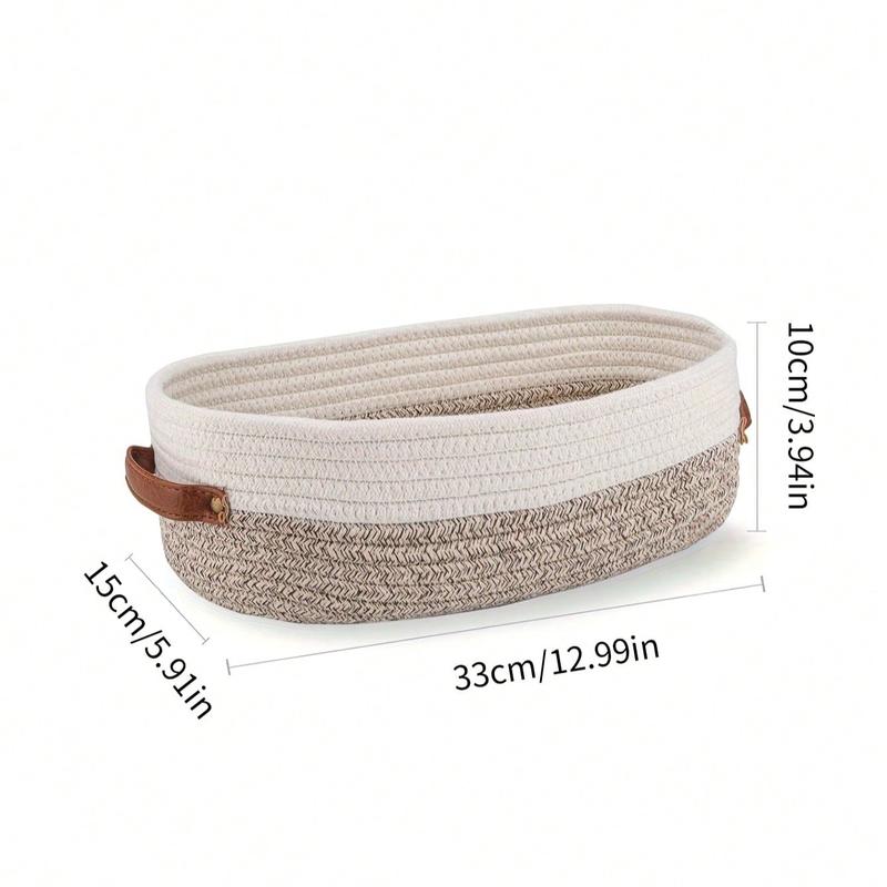 Boho Style Woven Storage Basket, Decorative Bathroom Organizer, Toiletries Basket, Multi-Purpose Household Essentials, Durable & Stylish Design