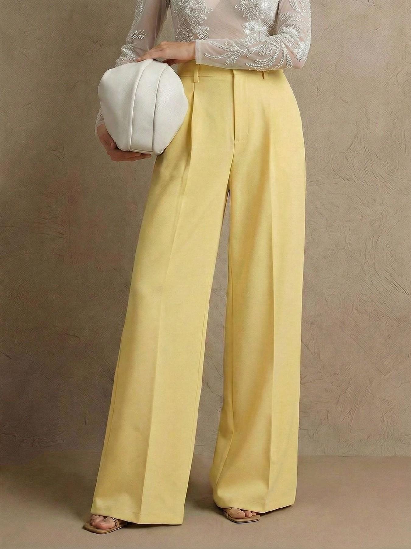 Meadow Fashion Commuter Women's Straight Leg Pants, Chic Office Wear, Comfortable Daily Style, Perfect for Work & Casual