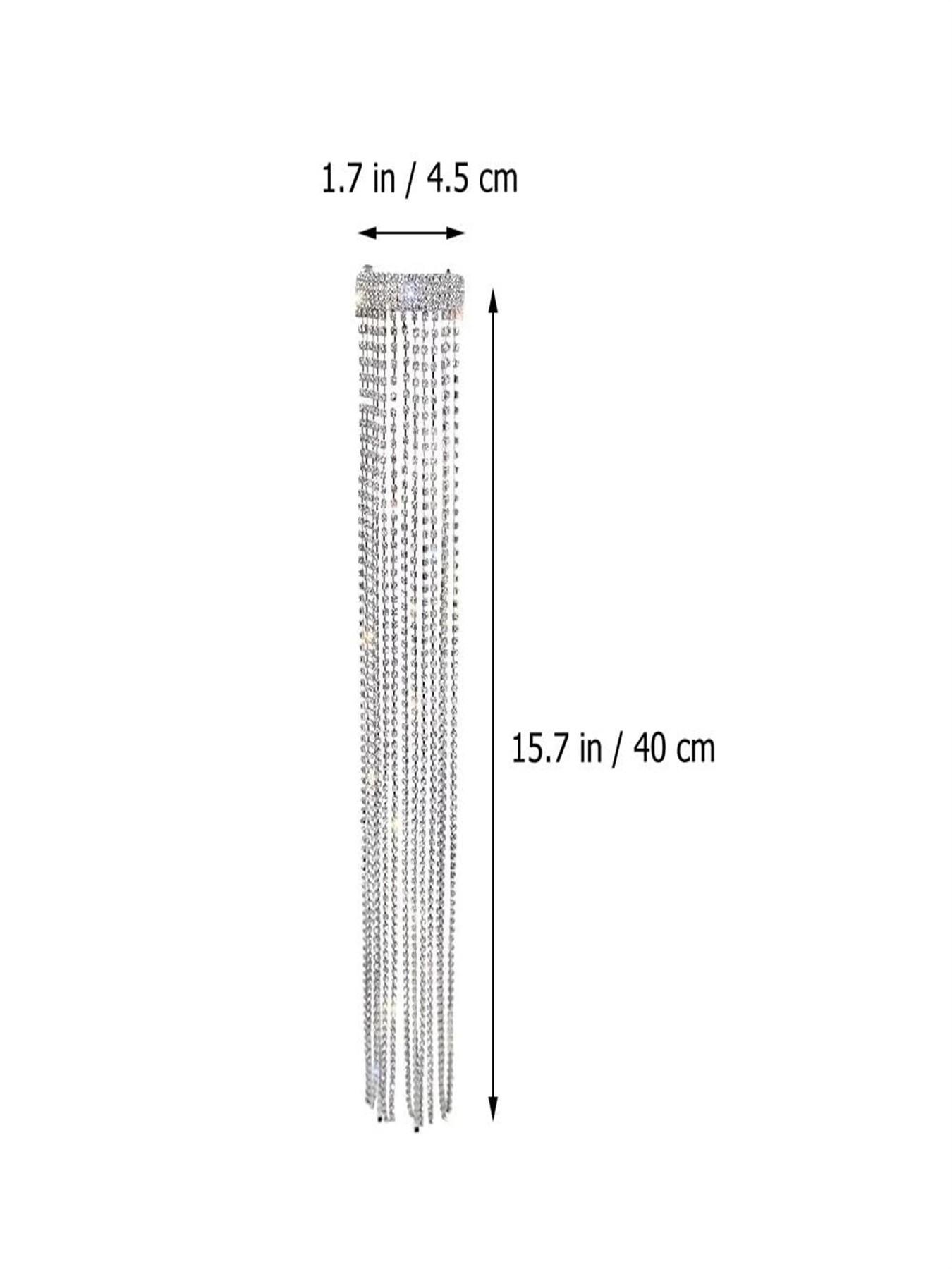 Lurrose Hair Clip with Rhinestones and Fringe Chain, Perfect for Women and Girls Party Accessories, Elegant and Stylish Design