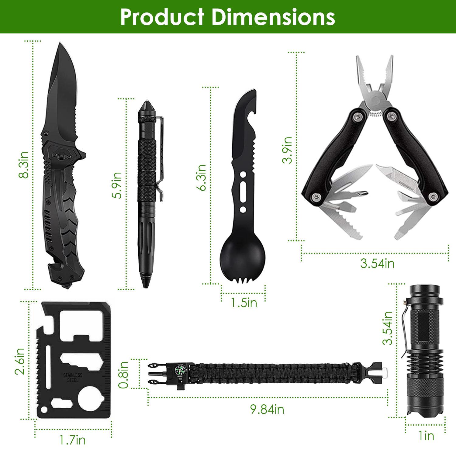 47Pcs Emergency Survival Kit Survival EDC Gear Equipment Tool First Aid Supplies Kit Tools with Pouch for Hiking Hunting Disaster Camping Adventure,summervibes summerwins