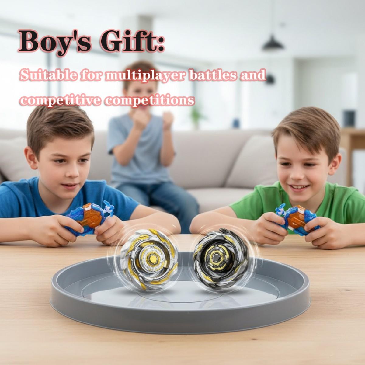 New Two-Way Alloy Explosive Combat Gyro Set Toy, Wire Launcher, Easy to Operate, Disassemble and Assemble, Family Entertainment, Friend Gatherings