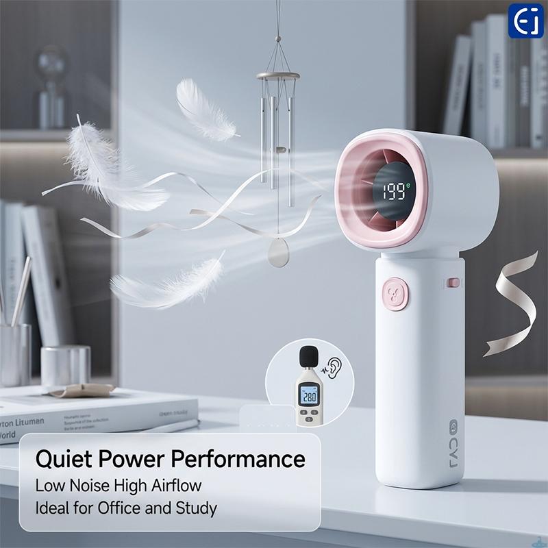 199-Speed Turbo Handheld Fan for Women Men Kids Students Office Workers Travelers Commuters Campers 3600mAh Long Battery Life Ultra-Quiet Portable USB-C Digital Display Summer Must-Have