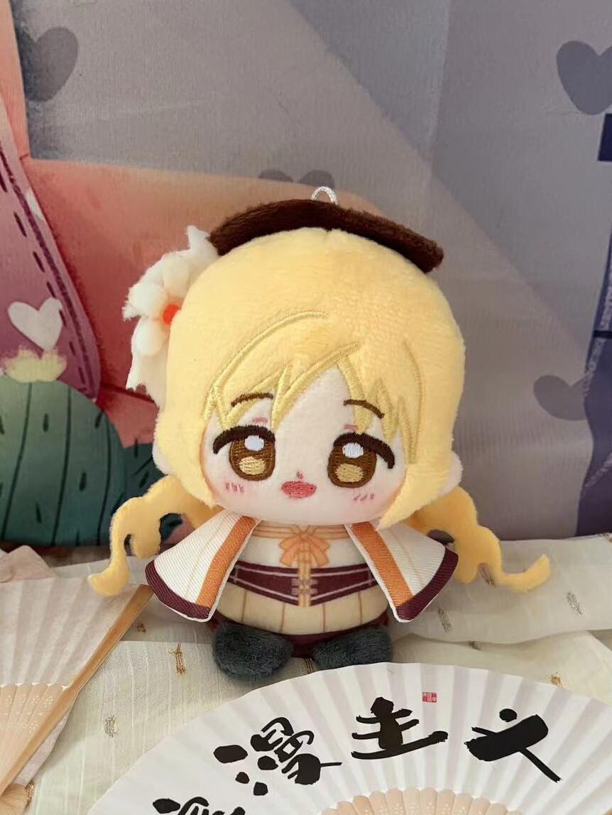 12cm Puella Magi Madoka Magica Plush Sakura Kyoko Kaname Madoka Tomoe Mami Cartoon Anime Figure Stuffed Doll Backpack Pendant