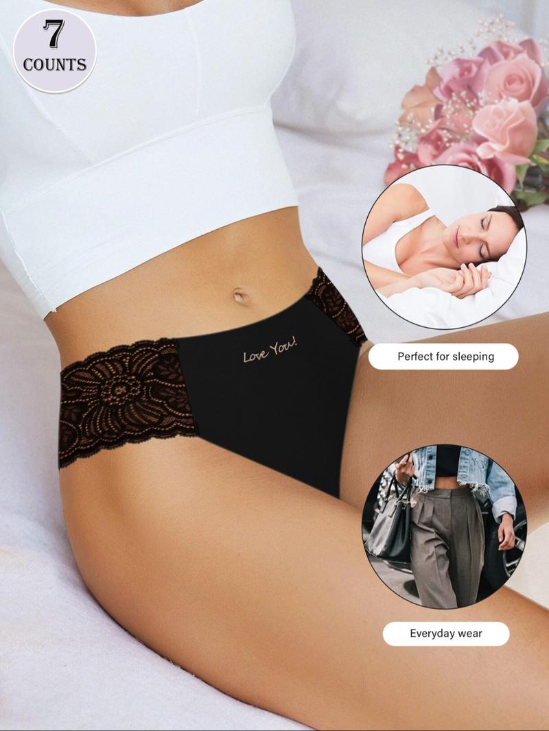 Women's Letter Print Panty, Soft Comfy Breathable Knicker for Daily Wear, Underwear for All Seasons