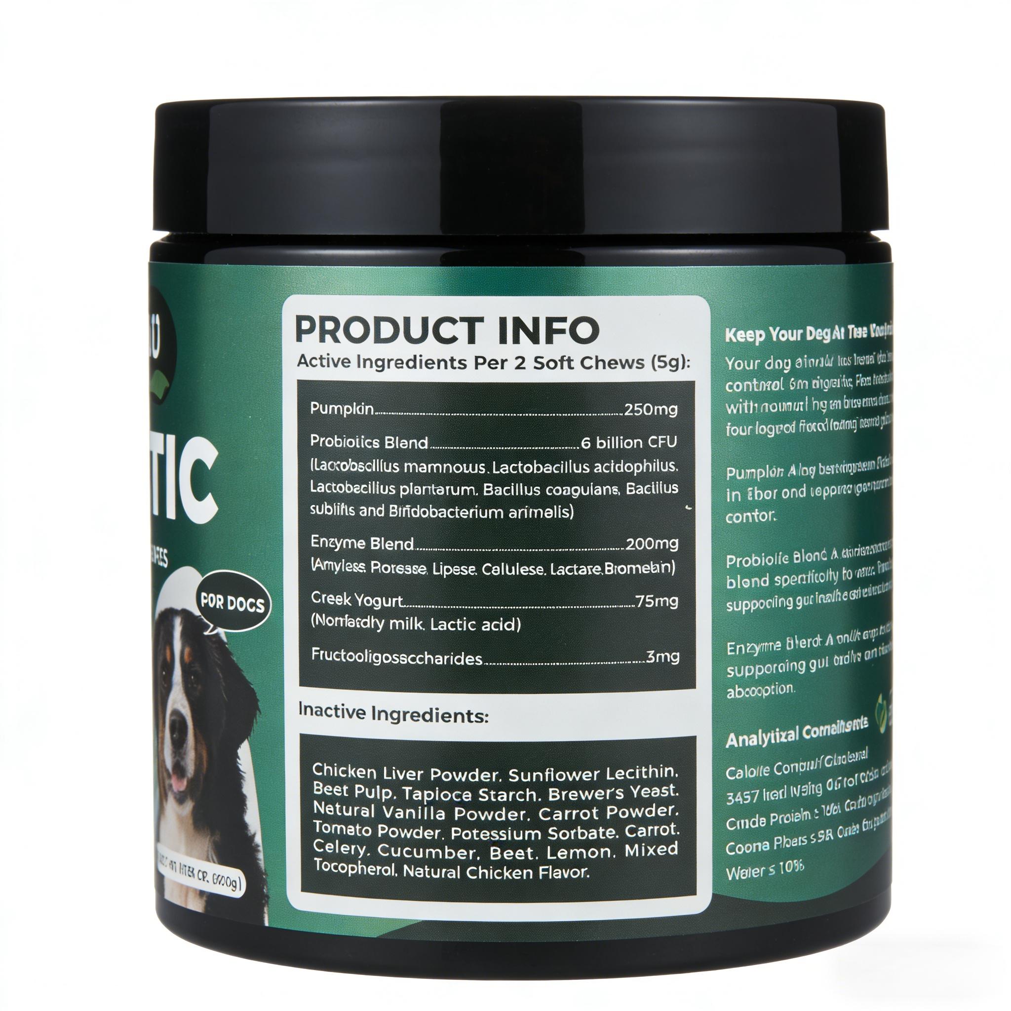 Probiotics for Dogs, All-Natural Gut & Skin Support for Dogs, Support Gut Health, Digestive Health & Seasonal Allergies CHICKEN Flavor 120 Soft Chews