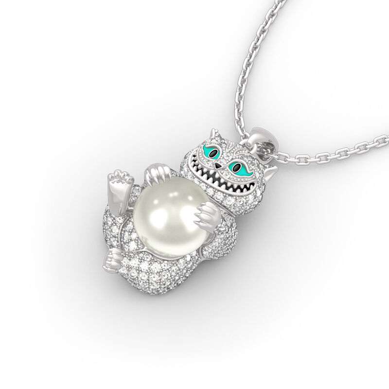 Jeulia "Appear and Disappear at Will" Cat Sterling Silver Necklace