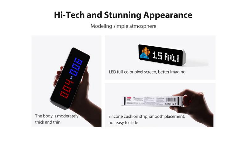 ULANZI TC001 Smart Pixel Clock - Social Media Counter - Digital Alarm Clock with Weather - Awtrix Simulator - Retro Pixel Art Scoreboard Pomodoro Clock Bedside Gaming Room & Office Decor, White