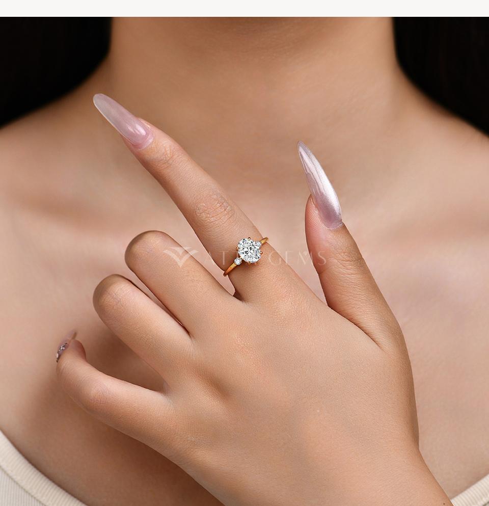 2CT Oval D VVS1 Color Synthetic Moissanite Ring for Women Engagement Wedding Fine Jewelry Gift Promise Ring R228