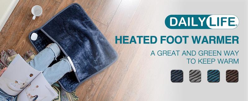 DailyLife Heated Foot Warmer, 20" x 24" Electric Foot Warmer for Feet - 6 Heat Settings, 2 Hours Auto-Off, Machine Washable, Warming Mat, Gifts for Women, Mom, Valentine’s Day, Mother’s Day, FathersDayGift