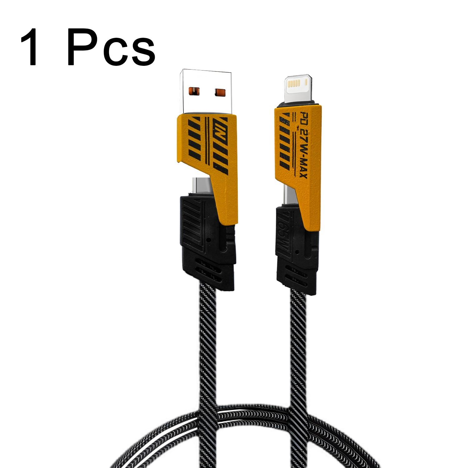 1/2/3pcs Wholesale Phone Dual Charging Cable, 65w USB PD to Type-C iOS Interface, Pd27w 2-In-1 Charger Data Cable, Fast Charging Cord