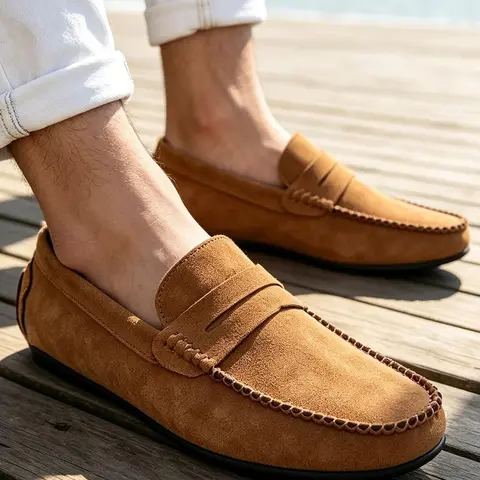 Size, Runs Small, Men's Penny Loafers Slip On Moccasin Shoes Premium Microsuede Soft Comfort Lightweight Driving Loafers Casual Dress Shoes For Daily Business Walking Footwear