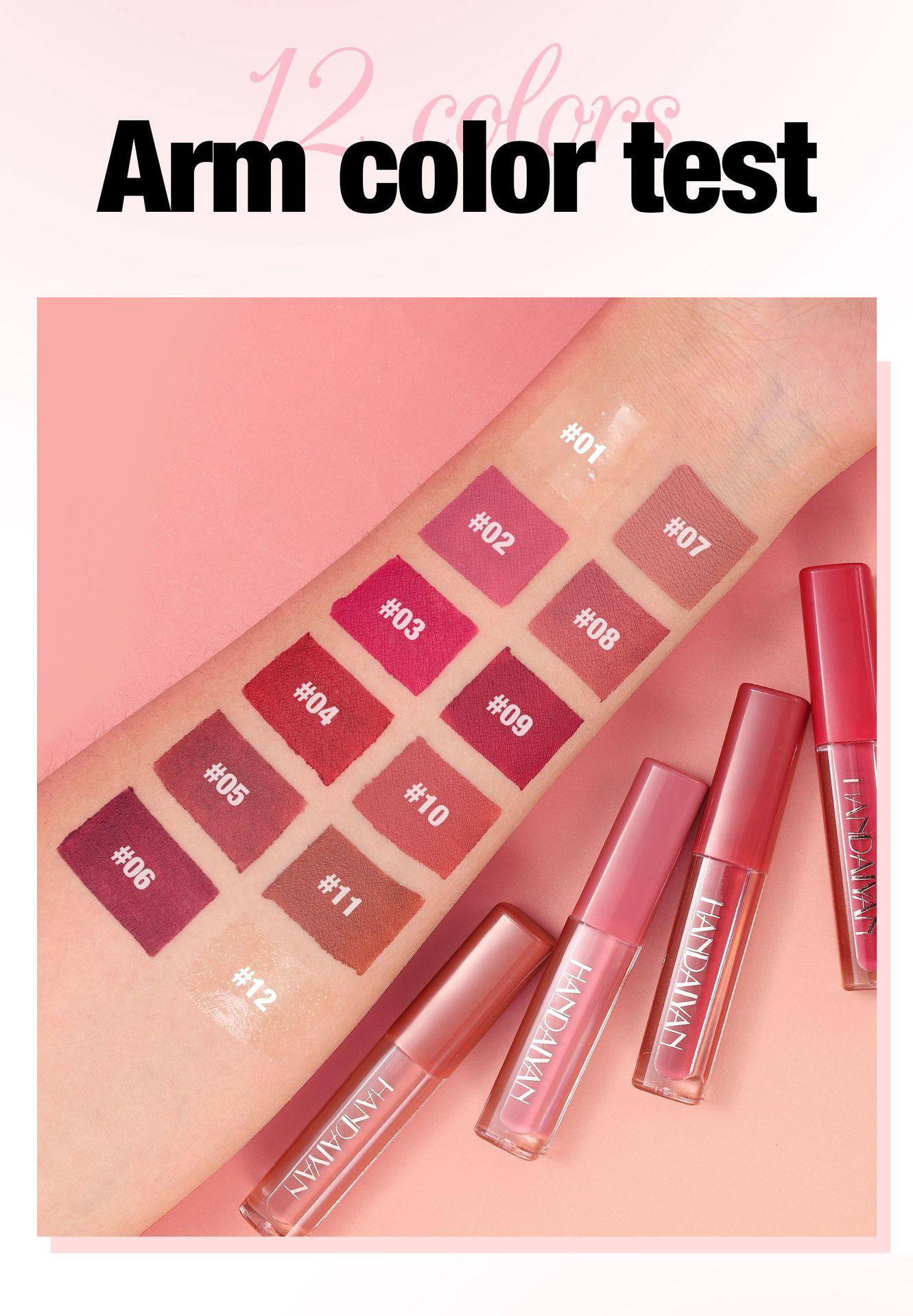 HANDAIYAN 12 Pcs Matte Liquid Lipstick Book Gift Set - Long Lasting Waterproof Velvet Lip Gloss Pack for Women