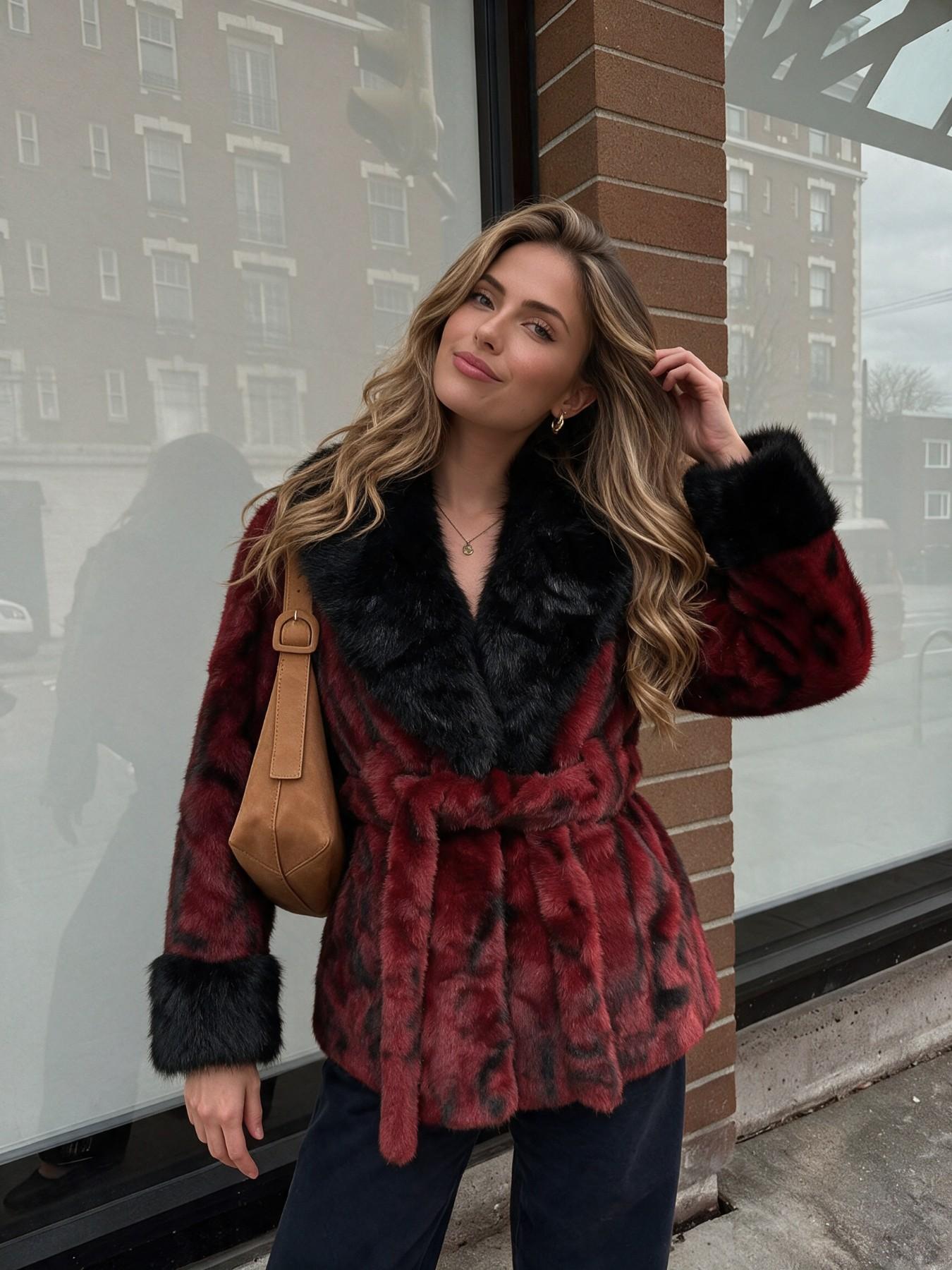 2026 Winter New Evening Date Elegant Artificial Fur Coat, Cold Weather Wear, Fashionable Large Collar Long Sleeve Lady Fake Fur Jacket, Retro Loose Fit
