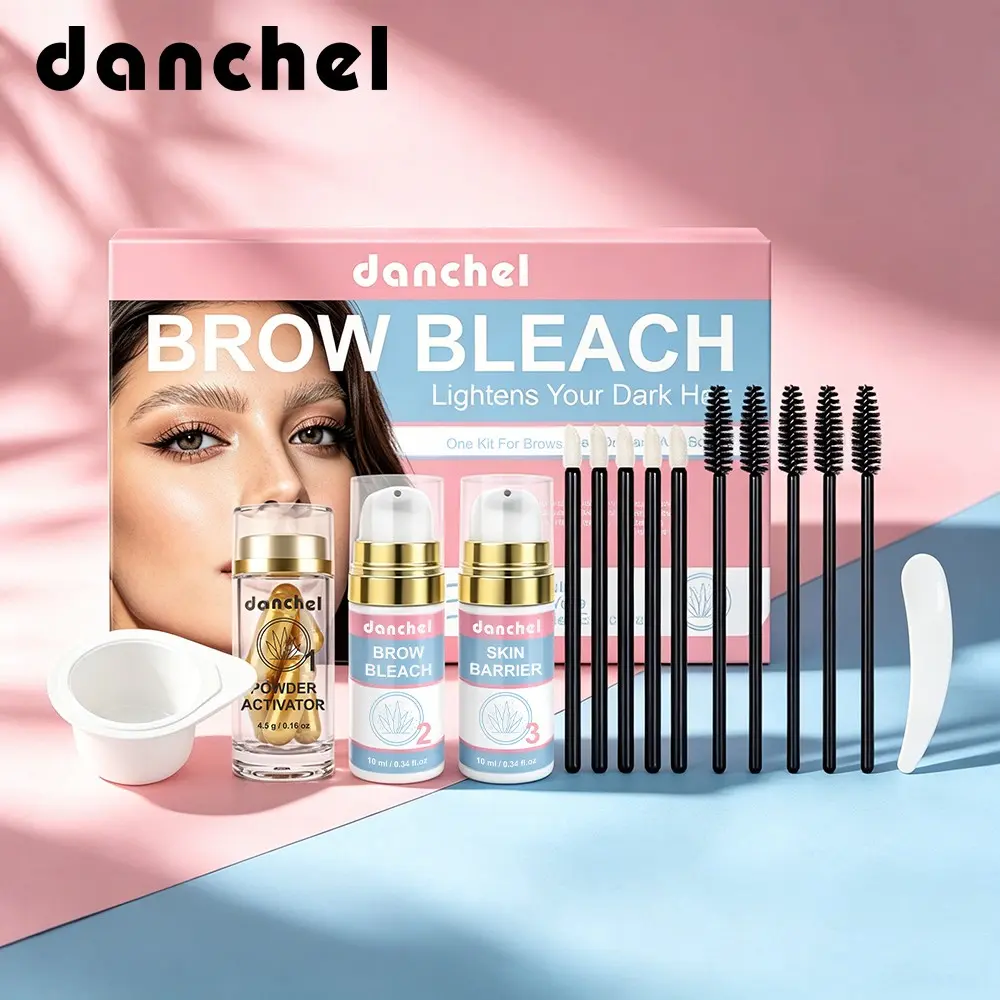 danchel Brow Bleach, Eyebrow Bleaching Kit, Eyebrow Lightener, Gentle Formula & Effective Bleaching Result, Softer & Natural Brow Color, Simple At-Home DIY Application, Multi-use for Brows, Face & Body Hair