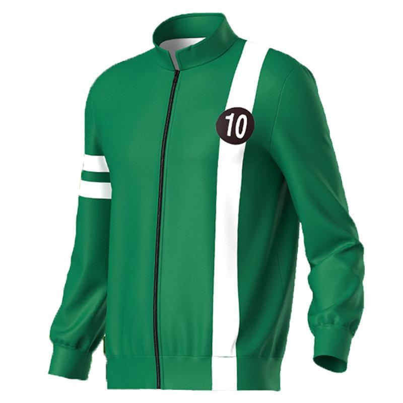 Anime Ben10 Alien Force Ben Tennyson Cosplay Unisex Sweatshirt Jacket Hoodies Zipper Coat Casual Uniforms Halloween Outfits