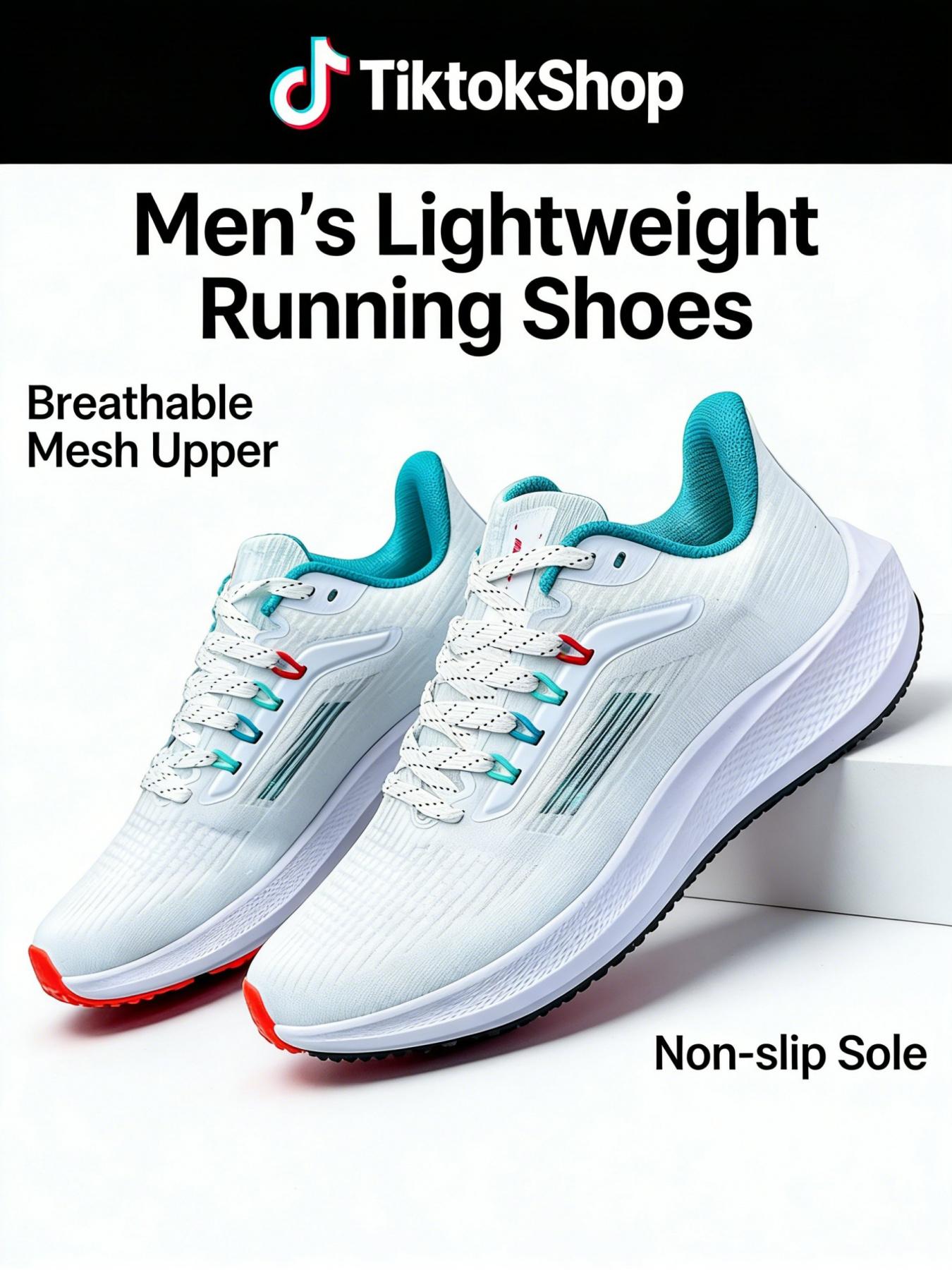 TikTok Trending Unisex Breathable Mesh Lightweight Running Shoes Comfortable Soft Sole Lace Up Athletic Sneakers for Running Gym Daily Wear