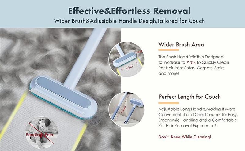 【BUY 1 GET 1 FREE】Pet Hair Removal Tool,Cat/Dog Hair Remover with Extra long Handle,Cat Lint Squeegee for Furniture,Carpet,Clothes, Bedding,Car,Window
