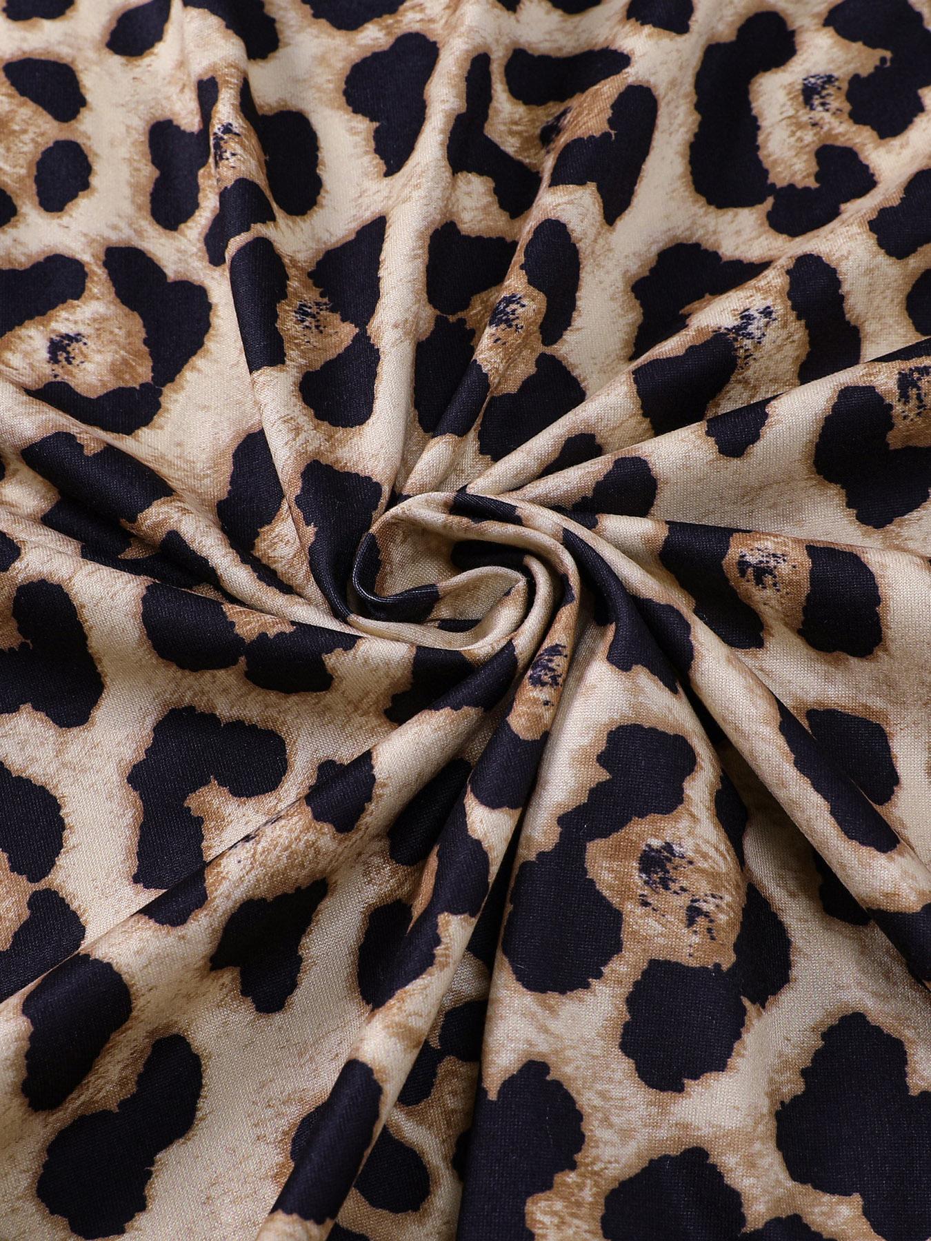 2-piece set full of brown and yellow leopard print long sleeved pants, soft and comfortable, skin friendly and smooth top, small pocket button closure, butterfly bow adjustable waistband, suitable for all seasons home, casual wear, pajamas