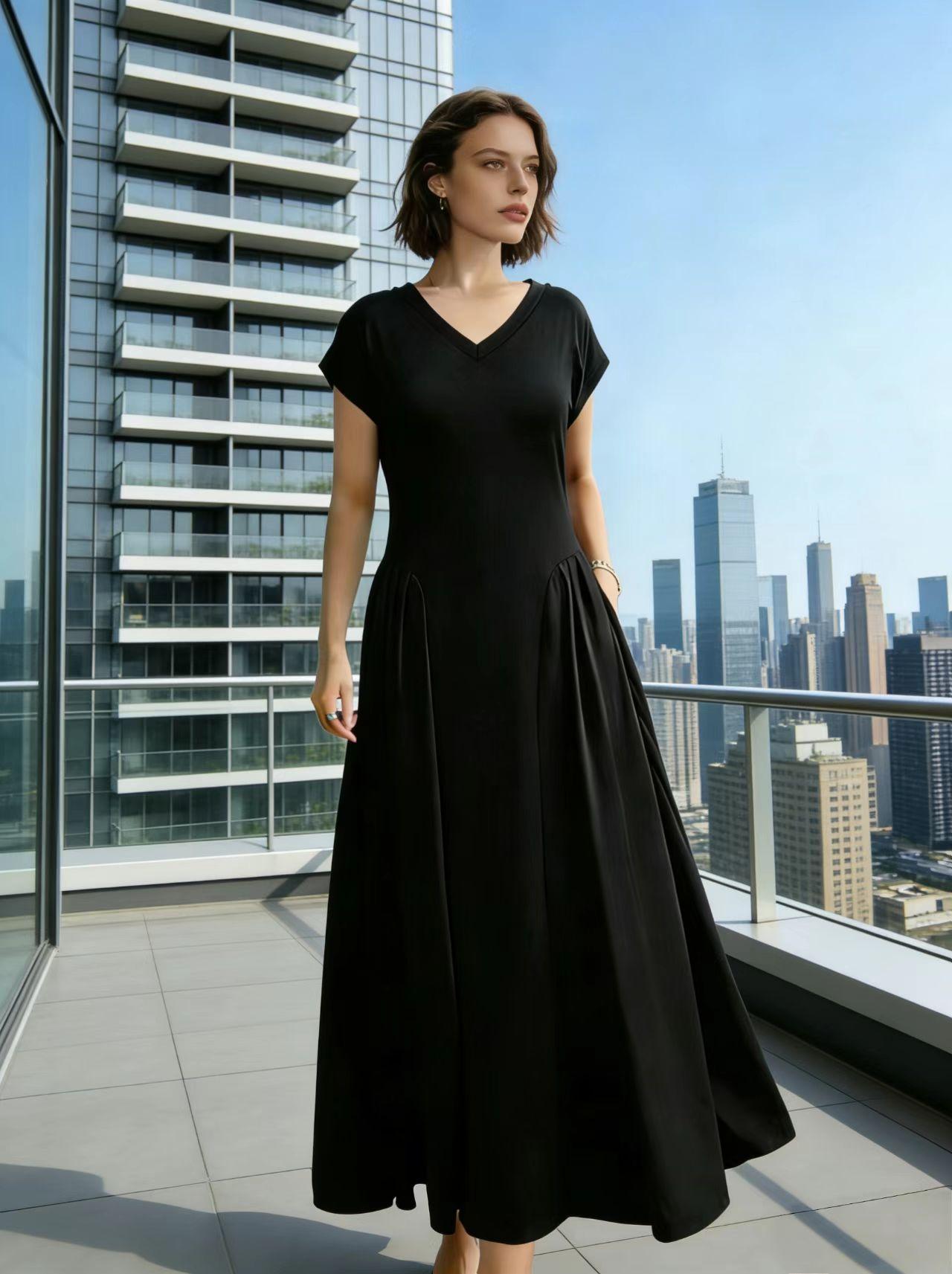 Solid Color Fashion Plus Size Short Sleeve Dress, Stylish Casual Wear for Women, Comfortable and Trendy Summer