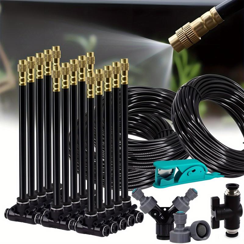 5-30m 1/4 inch 4/6mm garden spray cooling system 360 free bending atomizing nozzle adjustable atomizing sprayer outdoor watering kit
